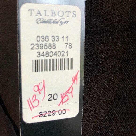 NWT Talbots size 20 black silk wool dress - Picture 10 of 12